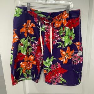 Polo Ralph Lauren Size 34x9.5 Mens Tropical Board‎ Shorts Purple EUC